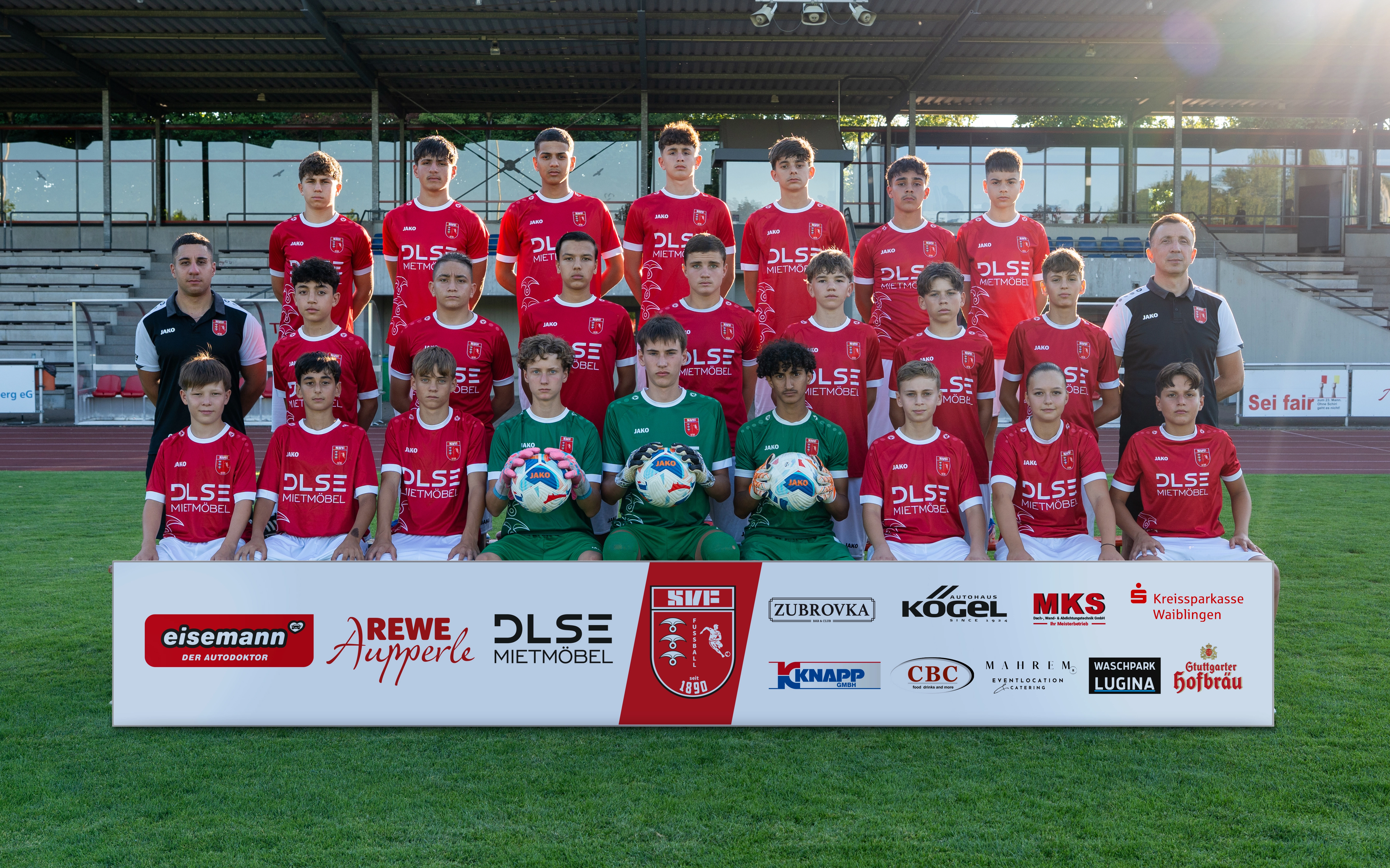 Mannschaftsfoto der U15 des SV Fellbach