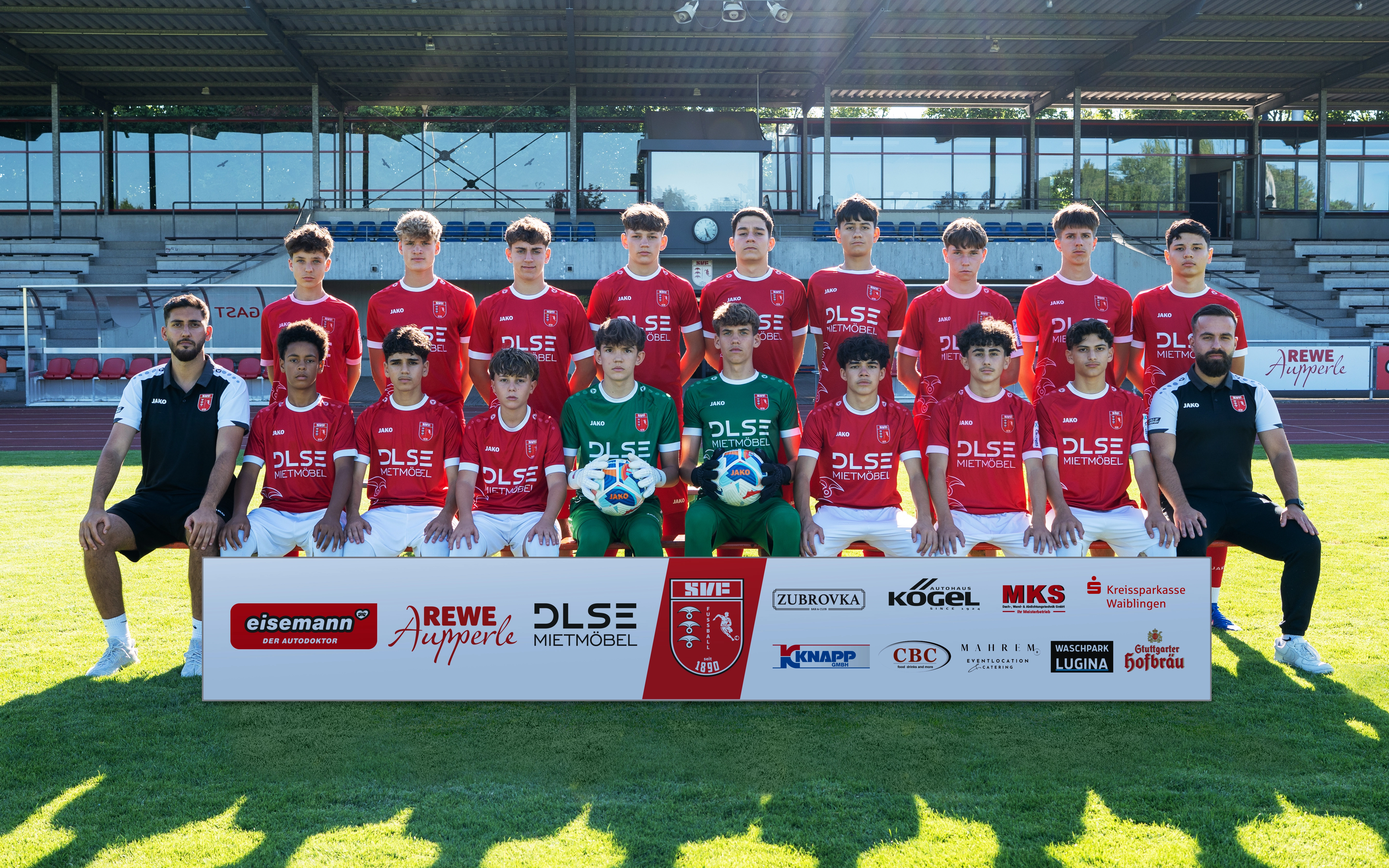 Mannschaftsfoto der U16 des SV Fellbach